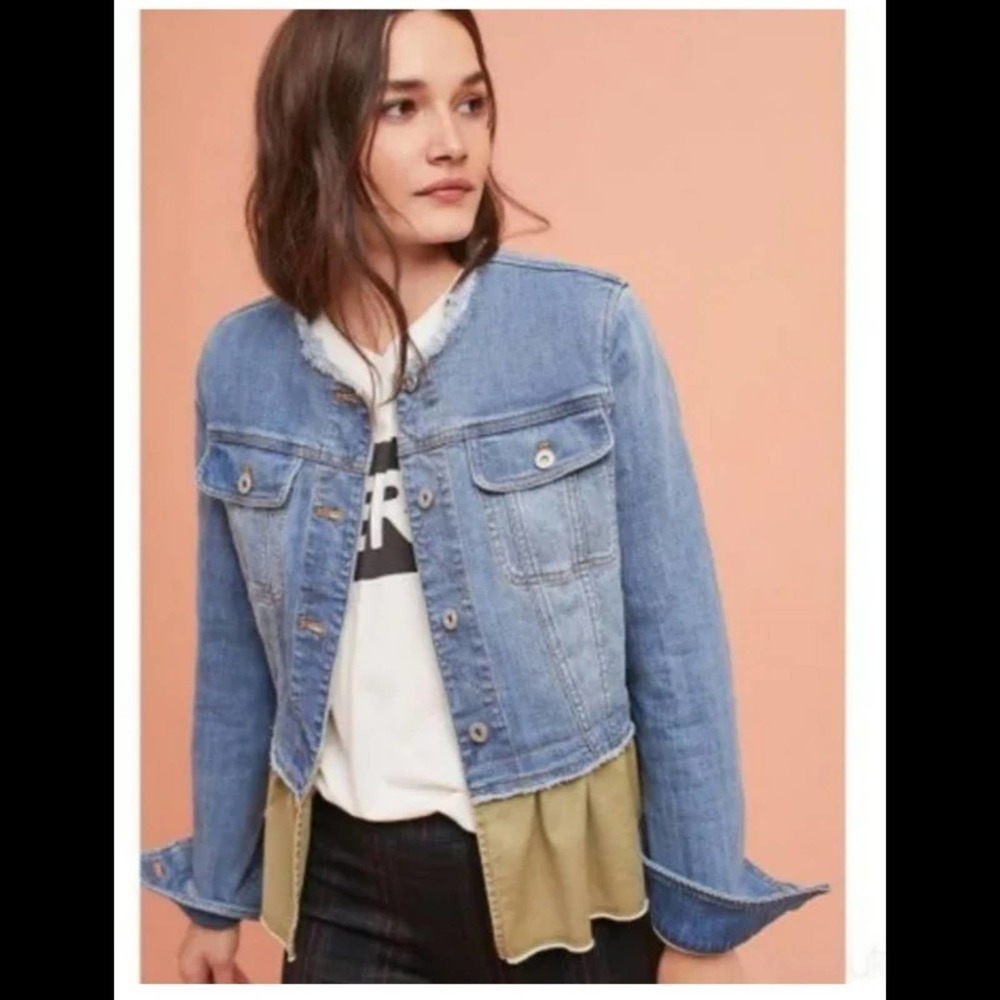 Anthropologie Pilcro Flounce Denimβ Jacket